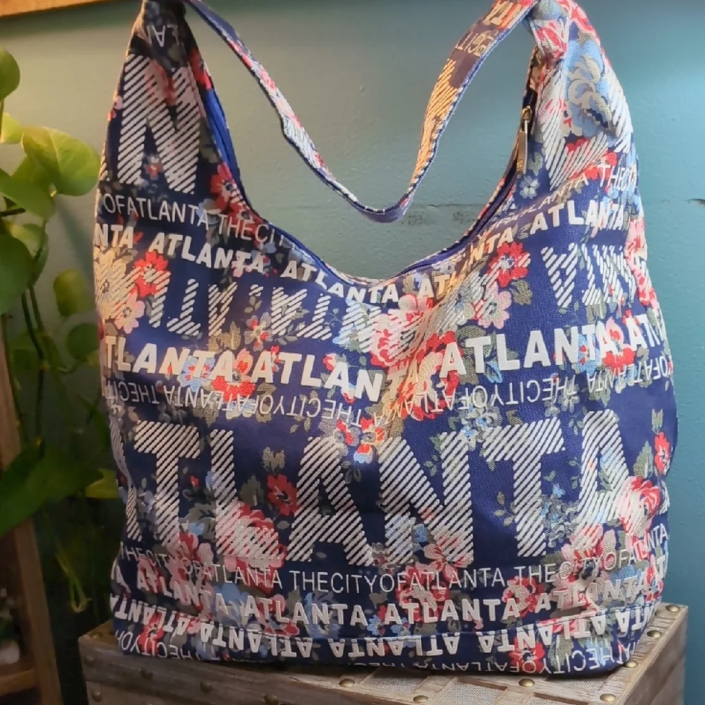 Robin Ruth Blue Floral Atlanta Hobo Bag
